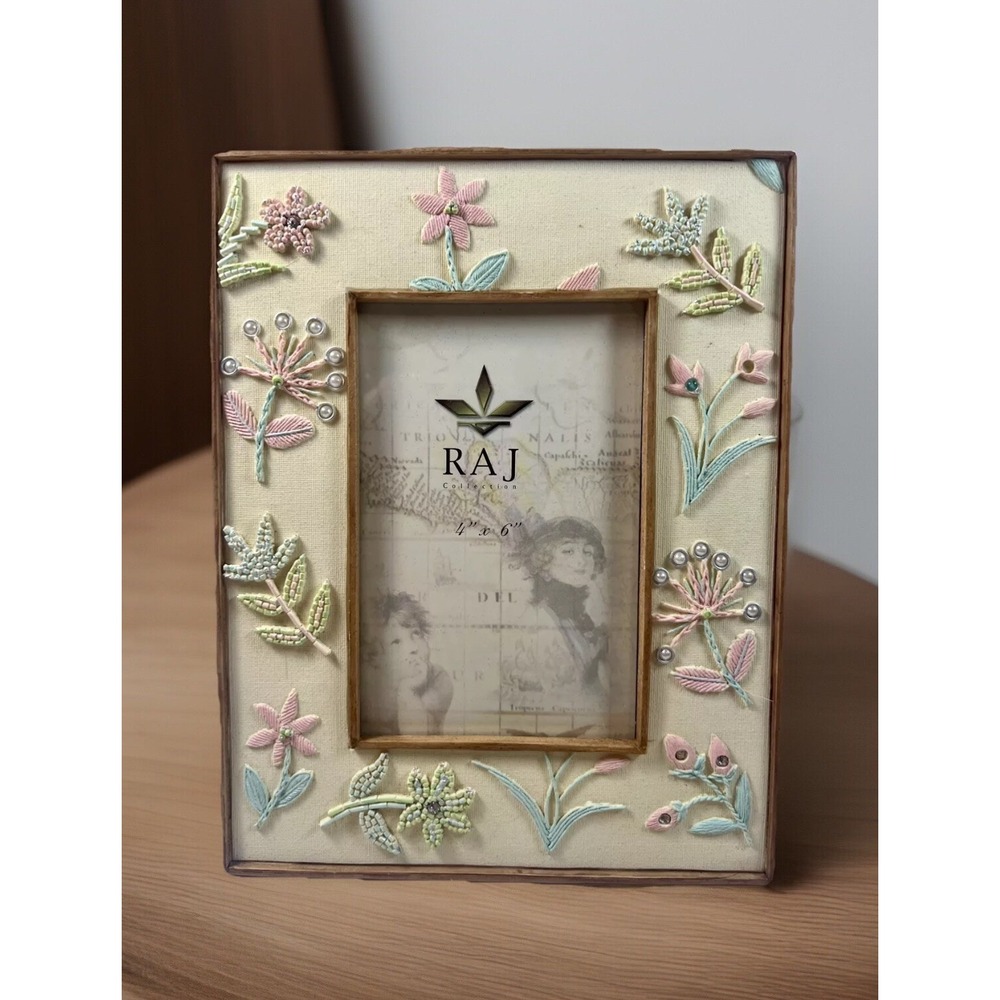 NEW Raj Unique Picture Frame Spring‎ Flowers Beautiful ! 4 X 6